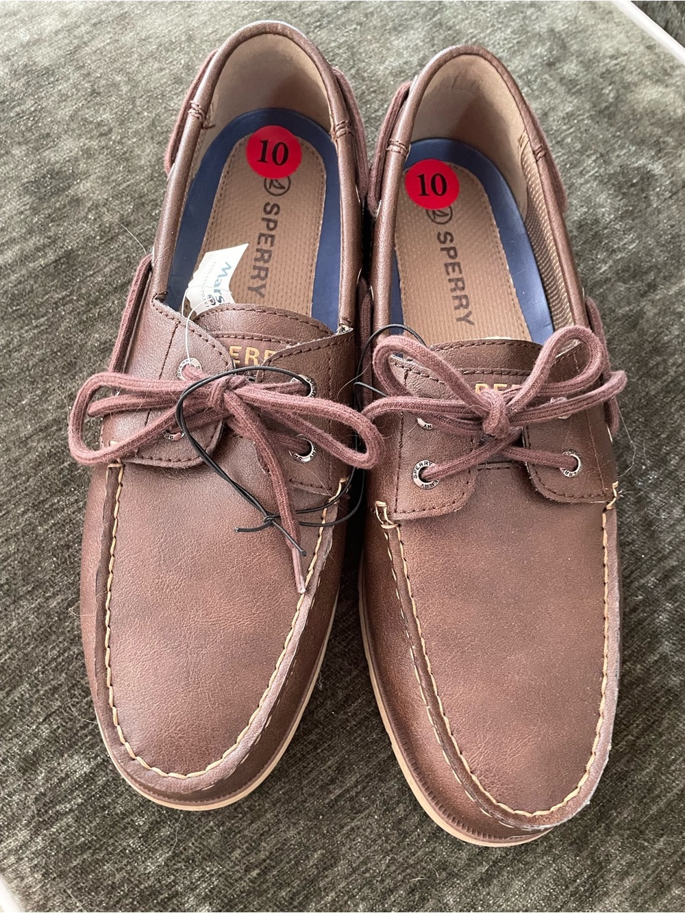 Sperry Men's Brown Leather Moc Toe Boat Shoes